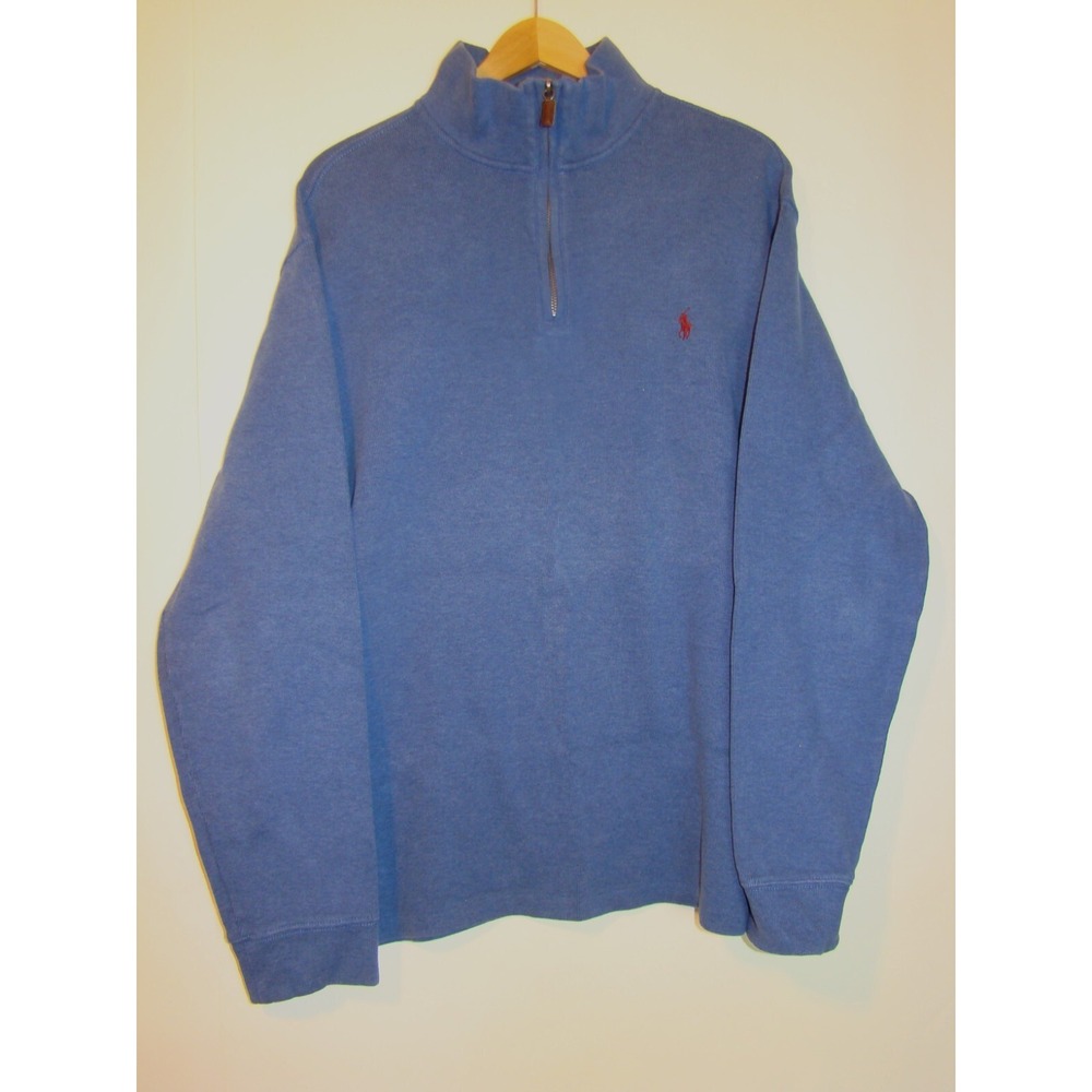 Ralph Lauren Polo Mens Blue Quarter Zip Sweater Size XXL  D112 - Picture 8 of 8